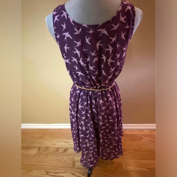 Kismet Purple Bird Dress size Medium - Picture 6 of 7